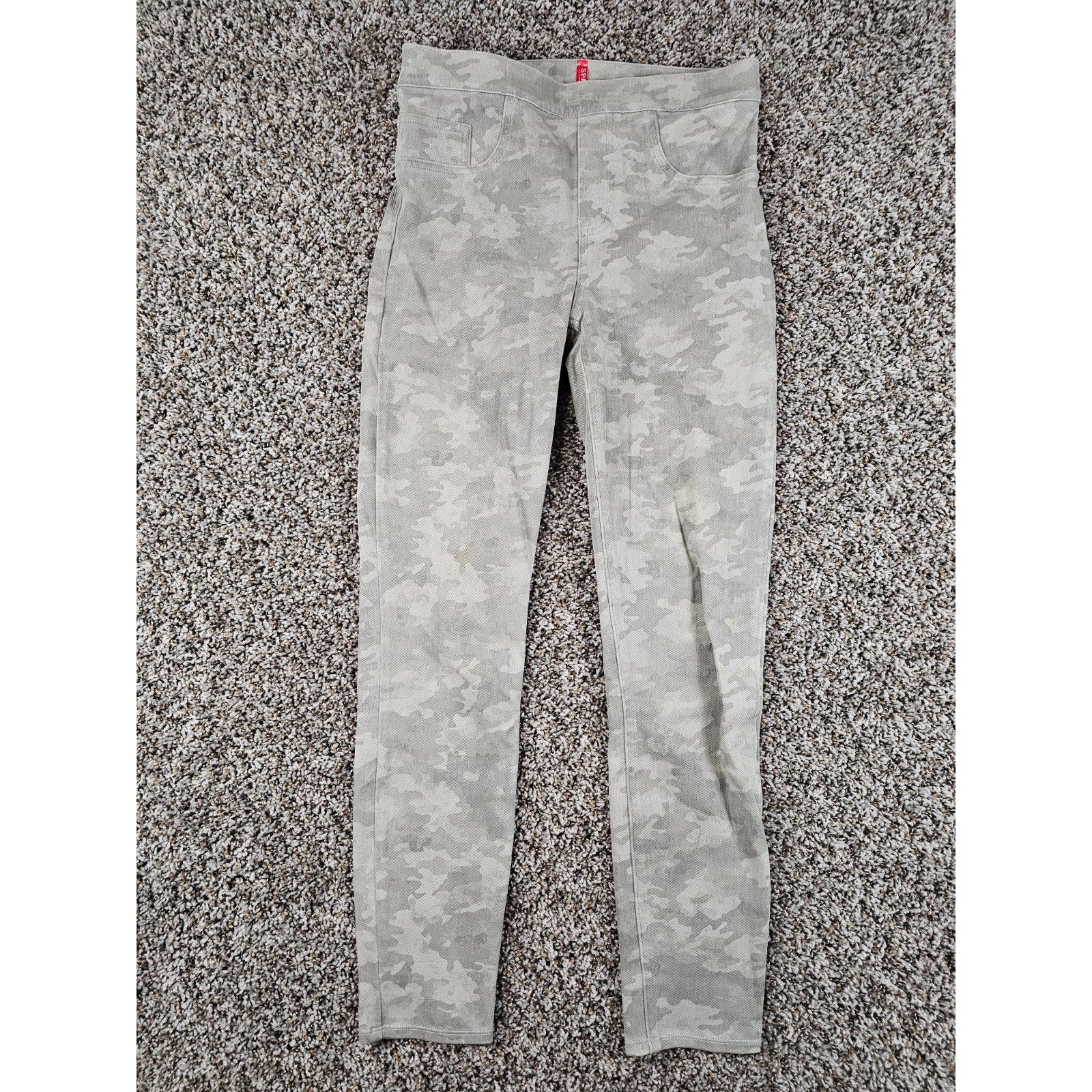 Spanx Womens Sz M Pull On Tummy Control Leggings Pants Green Camo Print